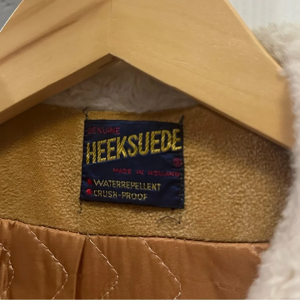 Vintage genuine Heeksuede brown jacket winter coat women’s size small medium - Picture 5 of 8